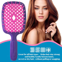 Maxmana Secret Detangler Hair brush,Detangling Brush, Massage Curl Comb for for Women, Men,Girls and Kids for Natural Curly Wet Dry Thick Straight Long Hair (Purple Red)