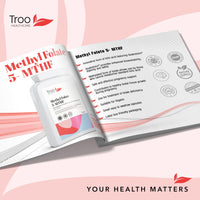 Troo Health Care Folic Acid 600µg 90 Capsules as Quatrefolic Methyl Folate 5-MTHF Supplement - 6S-5-Methyltetrahydrofolate - Superior Bioavailable Activated Folic Acid Supplement - UK Manufactured