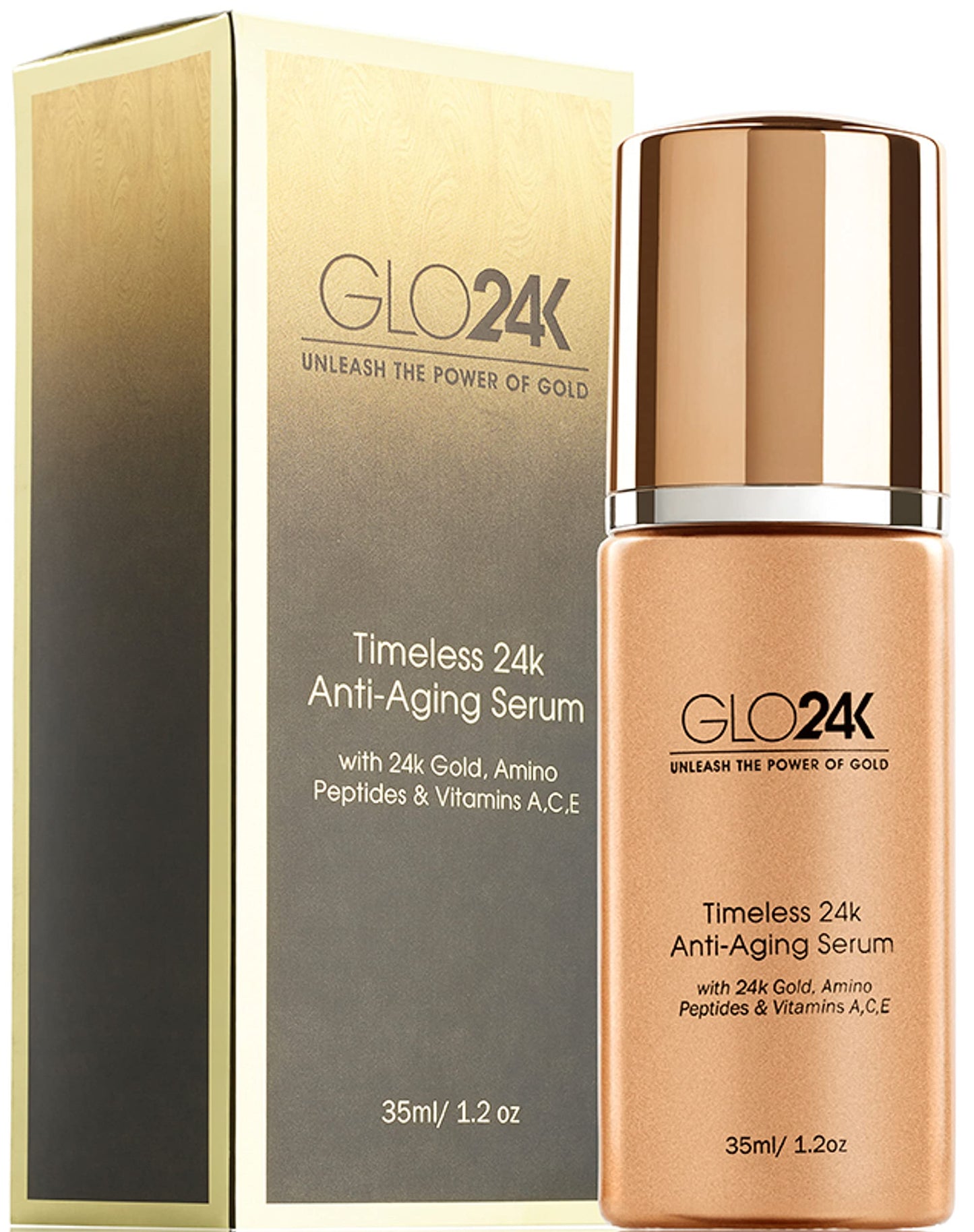 GLO24K UNLEASH THE POWER OF GOLD GLO24K 24k Gold Anti-Aging Serum with Vitamins C and E
