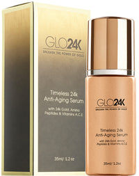 GLO24K UNLEASH THE POWER OF GOLD GLO24K 24k Gold Anti-Aging Serum with Vitamins C and E