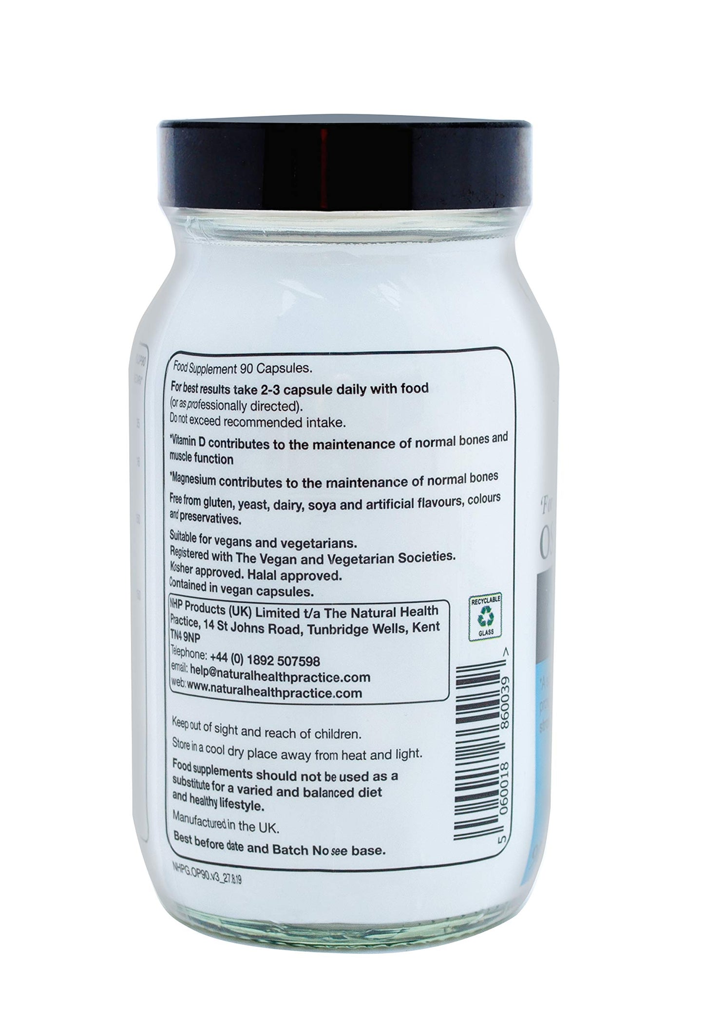NHP The Natural Health Practice Natural Health Practice Osteo Support Supplement Vitamin D3 (90 Capsules) Maintain Strong Healthy Bones
