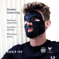 BARBER PRO Foaming Cleansing Mens Face Mask with Activated Charcoal | Deeply Cleansing, Firming, & Clarifying | Packed Full of Natural Ingredients | Face Masks Beauty | Face Care |