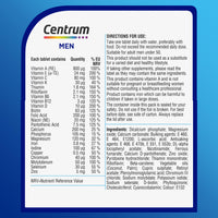Centrum Men Multivitamin Tablets for Men, Vitamins with 23 Essential Nutrients, including Vitamin C, D and Magnesium, 30 ct (Packaging and Tablet colour may vary slightly)