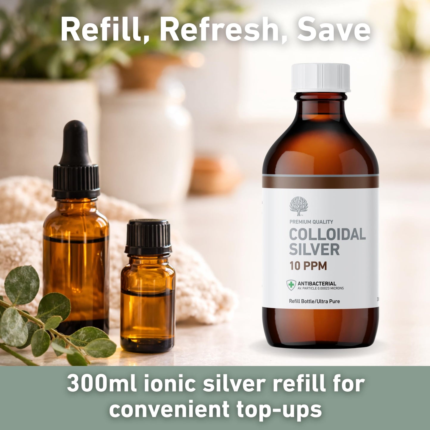Nature's Greatest Secret Premium Quality 10ppm Colloidal Silver Bottle 300ml