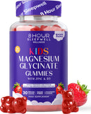 8 Hour Sleepwell Kids Magnesium Glycinate Gummies – 1 Month Supply | Sugar-Free, Vegan & Chewable | 470mg Magnesium for Kids, Providing 65mg to Support Calm Mind & Focus for Children Ages 3+ | Strawberry Flavour