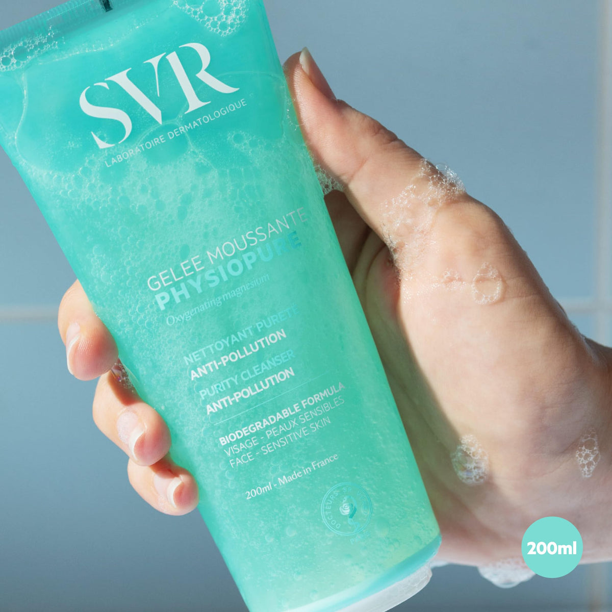 SVR PHYSIOPURE Foaming Face Gel/Make Up Remover with Oxygenating Magnesium for Normal to Balanced Skin, 11-Ingredient Minimalist Formula, 200ml