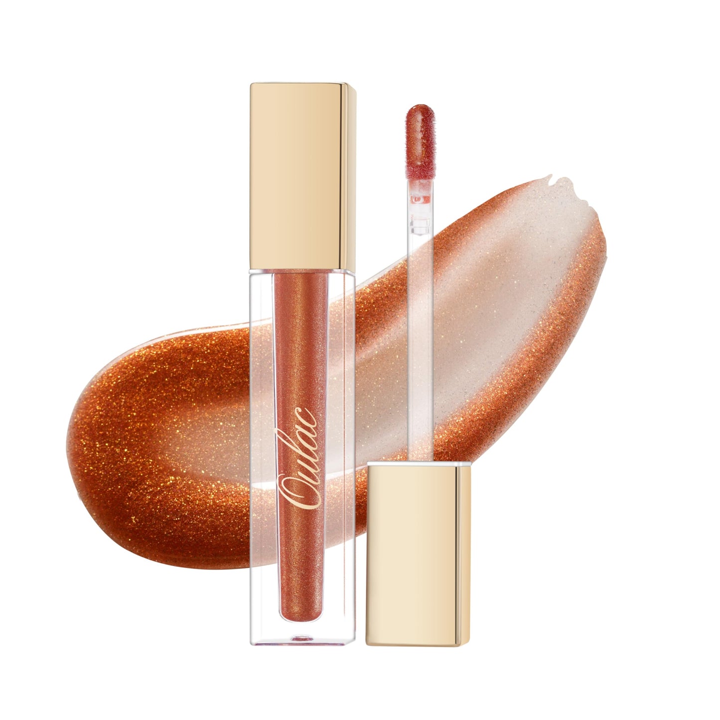 Oulac Light Orange Lip Gloss High-shine Moisturizing Lip Gloss Oil Liquid Lipstick Non-stick Cup Glitter lipstick Lip Tint Reduce Fine Lines Lip Glaze For Dry Lip C02