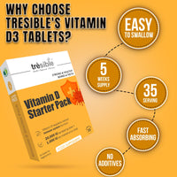 Tresible Vitamin D Tablets (5 Weeks Supply) - High Strength Vitamin D3 20000 IU Tablets to Support Immune System, Teeth, Bones, and Muscles - 35 Count Vitamin D 1000IU Tablet for Children and Adults