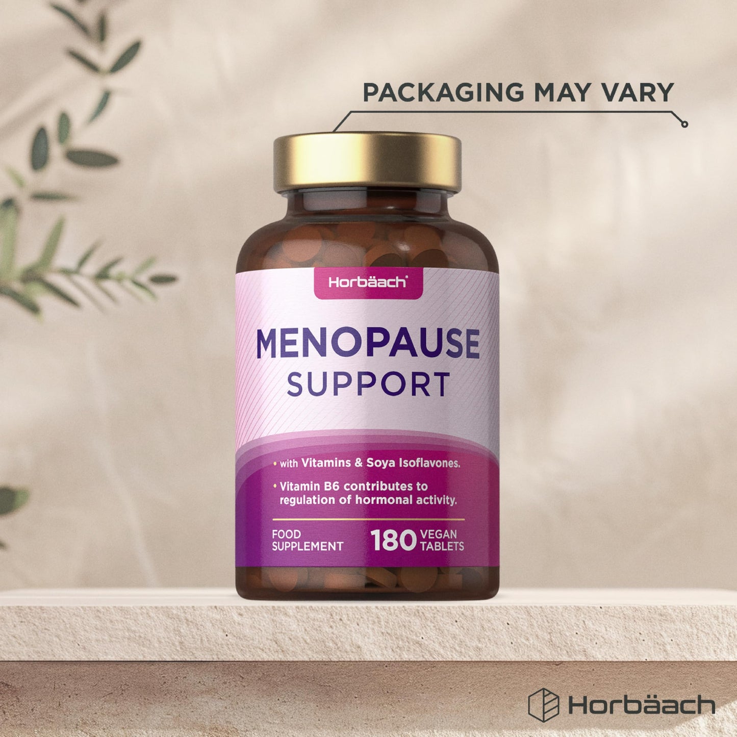 Horbäach Menopause Supplements for Women | Perimenopause & Menopause Support Complex | 180 Vegan Tablets - 6 Month Supply | with SOYA Isoflavones & Vitamin B6 | by Horbaach