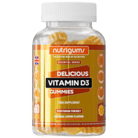 Nutrigums Vitamin D3 1000iu Gummy | High Strength | 60 Vegan Gummies | Suitable for 12+ Years | Lemon Flavour | Immune, Bones & Muscle Support by NUTRIGUMS®