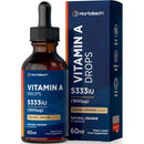 Horbäach Vitamin A Drops 5333IU | 60 mL | High Strength Vitamin A as Retinol Palmitate | Vegan Liquid Oral Supplement for Adults | Orange Flavour | By Horbaach