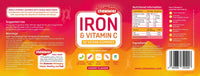 Iron & Vitamin C - Vegan Chewable Gummies - Sugar Free Ferrous Sulfate Iron | Helps Strengthen Your Immune System | 1-Month Supply by Chewwies Vitamins