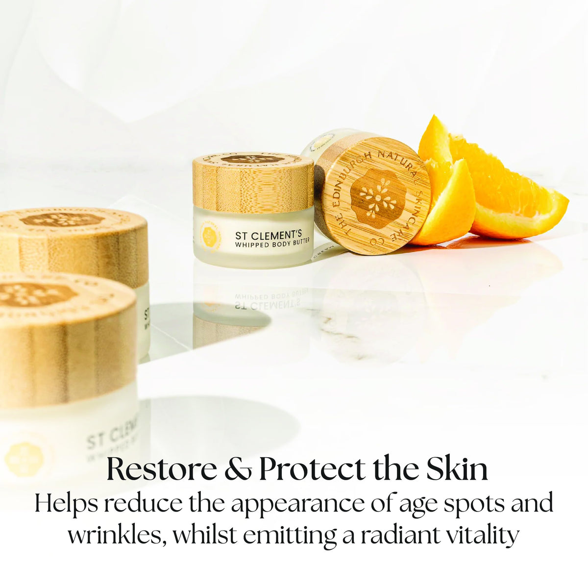The Edinburgh Natural Skincare Company Ltd. St Clement's Whipped Body Butter | 100% Natural | Intensely Moisturising & Long-Lasting Hydration | Enriched With Shea Butter & Coconut Oil | Edinburgh Natural Skincare | Travel Friendly