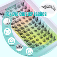 Fox Eye Lashes Lash Clusters C Curl Fox Eye Cluster Lashes Wispy Cat Eye Lashes Natural Individual Lashes Individual Cluster Eyelashes 72pcs Lashes Individual Cluster Lash Individuals by Obeyalash