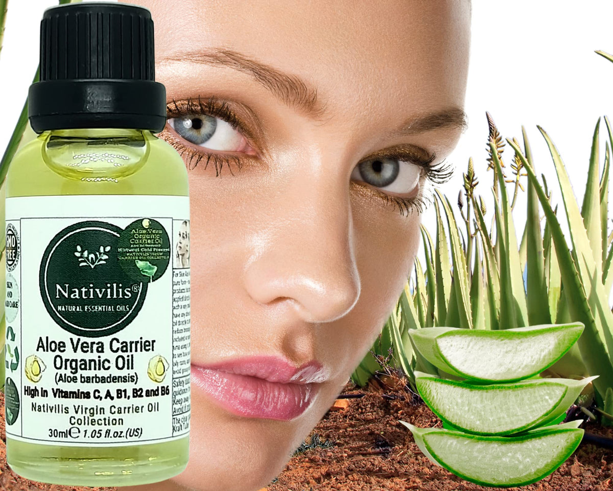 Nativilis Natural Essential Oils Nativilis Organic Aloe Vera Carrier Oil (Aloe barbadensis) True Aloe - Hair, Face & Skin Natural Cold Pressed – For Aromatherapy Massage – Soothes Moisturizes Skin – Hair Improving Growth - Copaiba