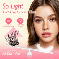 LASHVIEW Lash Clusters DIY Cluster Eyelash Extensions Mega Volume Reusable Individual Lashes Volume Look Super Thin Band & Soft(CE107)