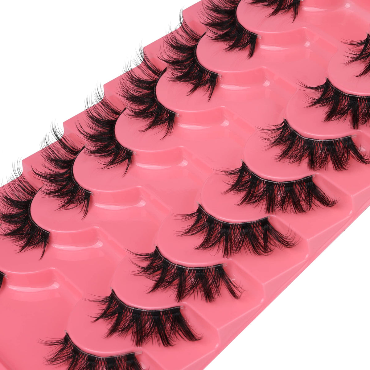 Mavphnee Half Lashes Natural Clear Band Eyelashes 3 4 False Lashes Wispy Fluffy Fox Style Half Eyelashes 8 Pairs Half Fake Eyelashes Pack