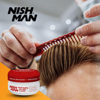 nishman NISHMAN Aqua Gel Wax for Men B3 - Flaming 150g - Mango Scent - Natural Shine Look - Ultra High Strong Hold - Long-Lasting Control and Definition