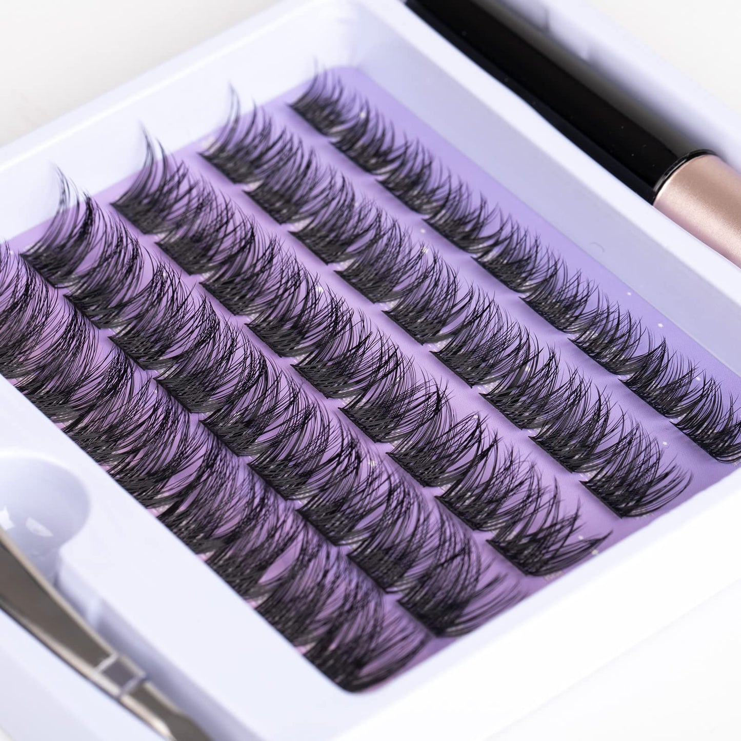 ocean pearl Cluster Lashes, 45 Individual Lash Clusters, Eyelashes DIY at-Home Eyelash Extension, Soft Natural False Eyelashes, 10-16mm, Individual Eyelashes, Lash Extensions Kit with Lash Glue, Eyelash Clusters