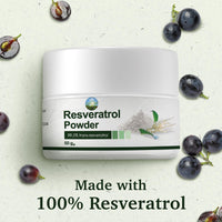 NPOW Pure Resveratrol Powders - Trans Resveratrol Antioxidant Supplements, Powder Scoop, Measuring Spoon, Antioxidant Wellness, Natural Supplements - 50g
