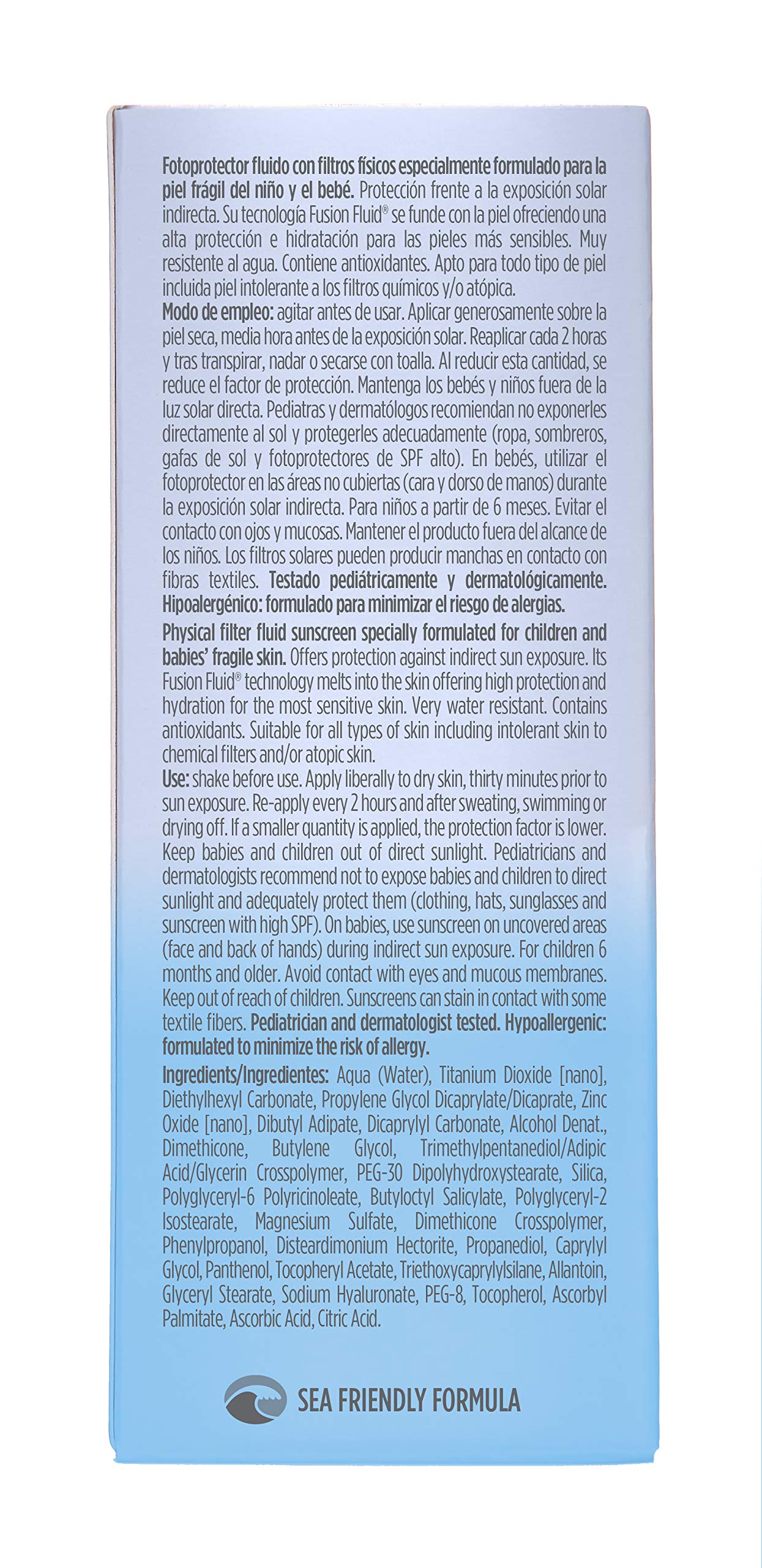 ISDIN Fotoprotector Fusion Fluid Mineral Baby SPF50 (50ml) | 100% mineral sunscreen specially formulated for children and babies' fragile skin