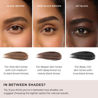 WUNDERBROW Eyebrow Gel, Waterproof, Smudgeproof, Lasts for Days, Shade: Deep Black/Brown, Vegan and Cruelty-Free