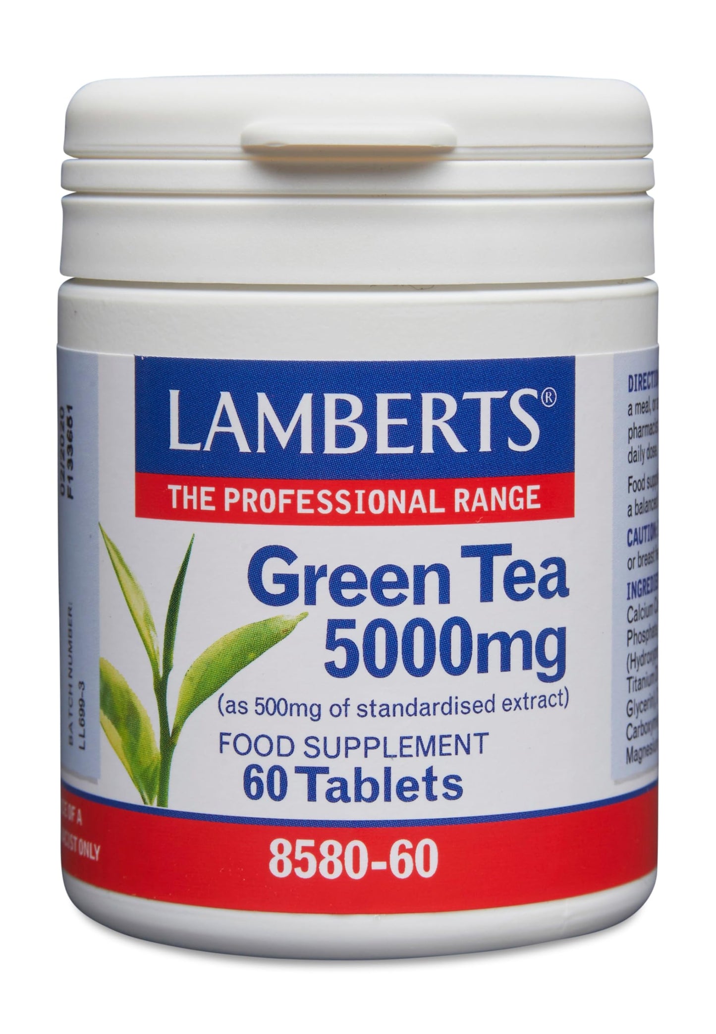 Lamberts Green Tea Extract 5000mg – High Strength Antioxidant – 60 Vegan Tablets