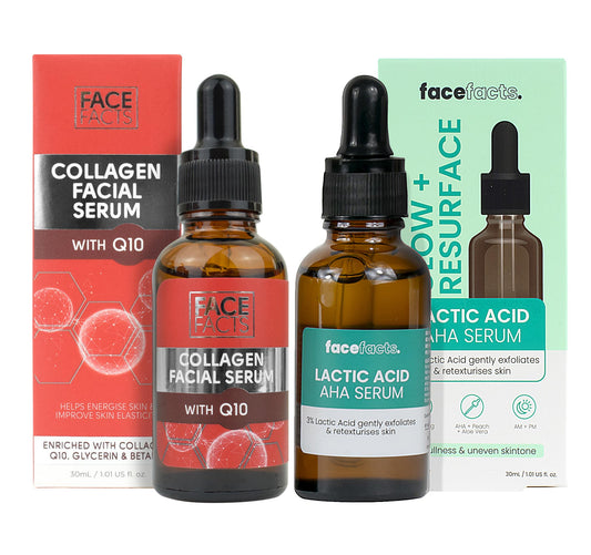 2x Face Facts Serums: Moisturising Facial Serum and Collagen and Q10 Facial Serum – Bundled by Smart Cutie