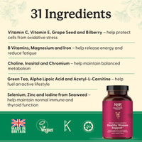 NHP The Natural Health Practice NHP Advanced Healthy Woman Support – Complete Multivitamin & Mineral Formula for Women’s Health, Energy, Vitality & Immunity – 30+ Active Nutrients for Wellness & Hormonal Balance – 60 Vegan Capsules