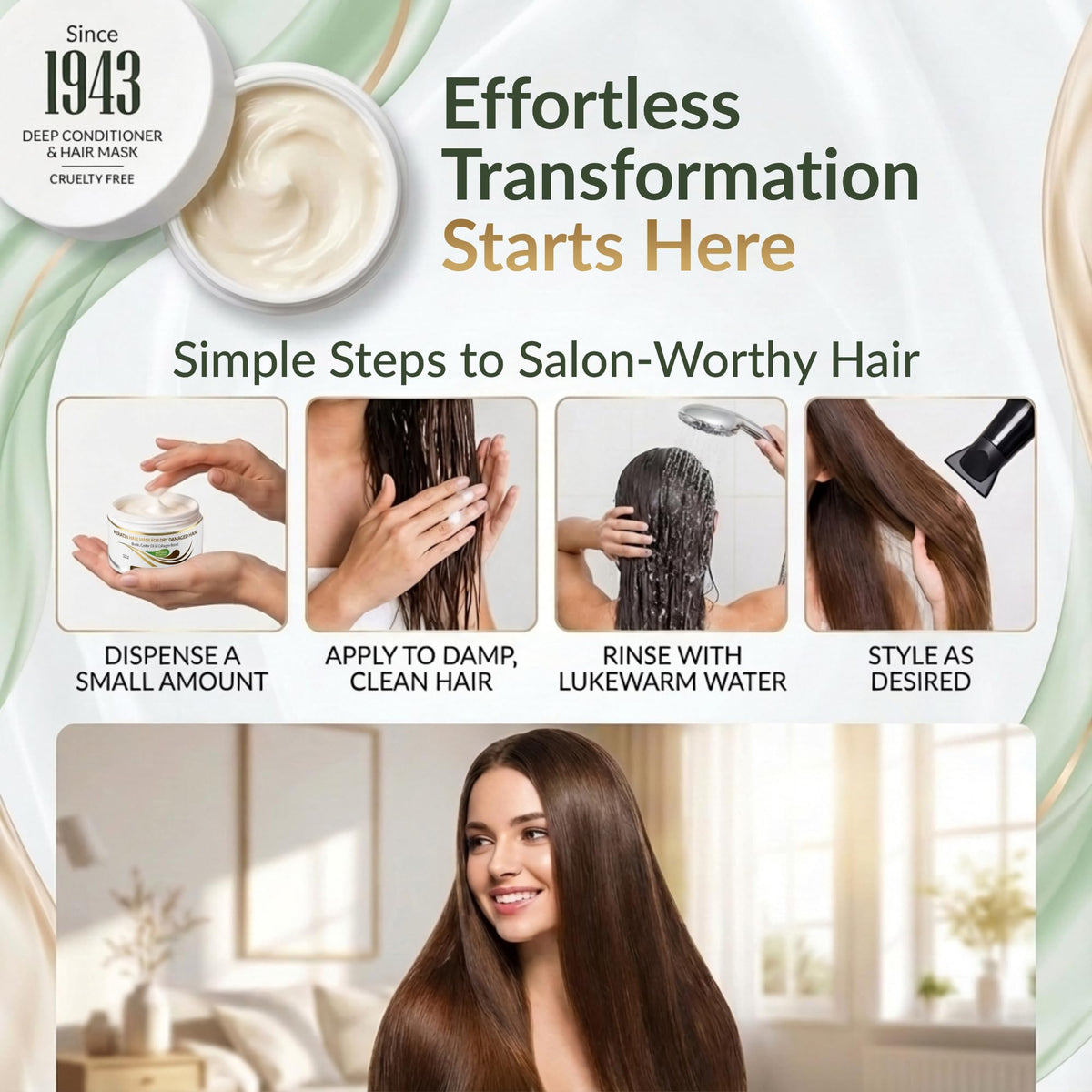 VITAMINS hair cosmetics VITAMINS Hair Cosmetics Keratin Hair Mask for Damaged Hair - Protein Keratin Treatment Deep Conditioner for Dry Locks - Collagen Biotin & Castor Oil Repair Dryness & Enhance Shine - 250 ML