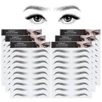 Sibba 6 Sheets Eyebrow Tattoo Eyebrows Sticker Temporary Eyes Brows Practice Tint Transfer Color Set Peel Off Eyeshadow Dye Waterproof Kit Sheets For Beginners Women (Black)