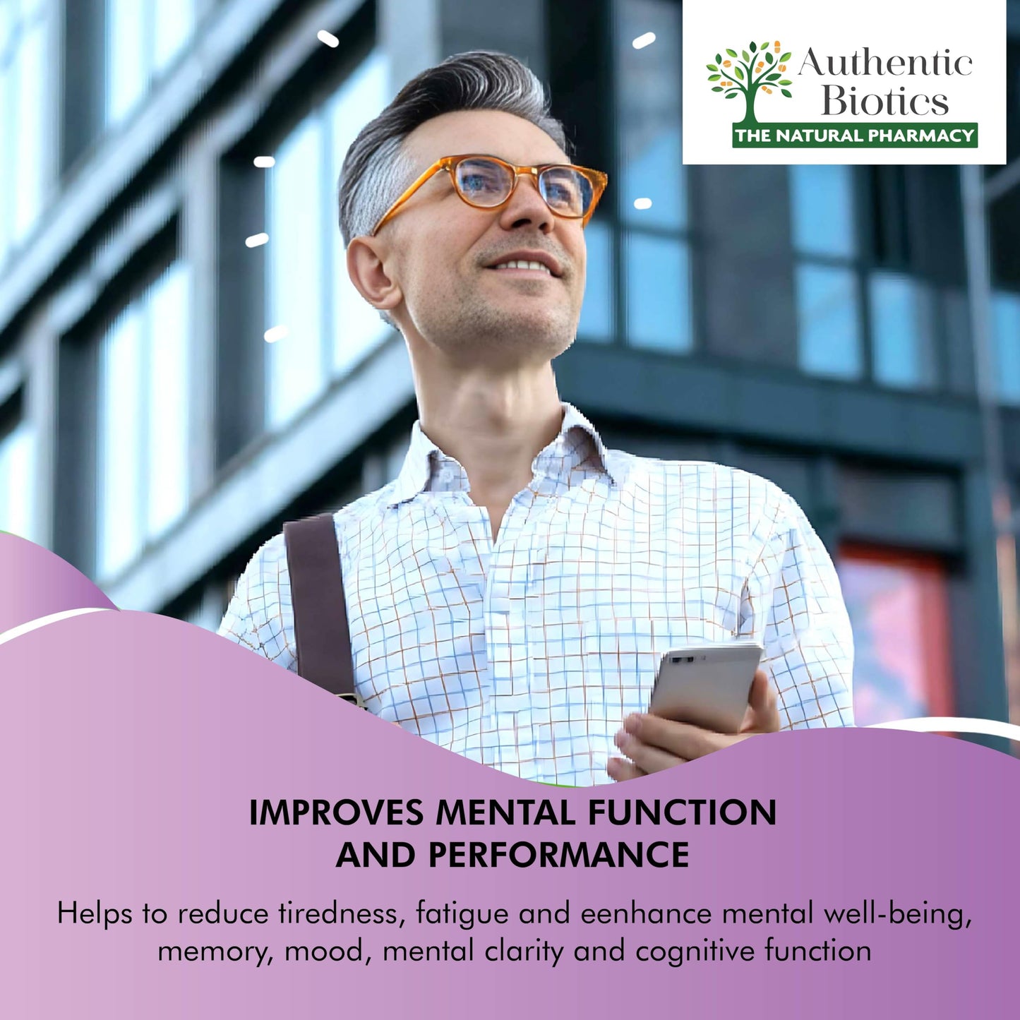 Authentic Biotics – 60 Ashwagandha Magnesium & B Complex Brain Nootropics Capsules, Multivitamins & Minerals, B Vitamins From 100% Plant Source, Natural Magnesium For Men & Women