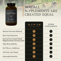 A | P | E APE Nutrition Organic Optimised Female | Hormonal & Reproductive Health Support & Balance for Women | 100% Grass-Fed Desiccated Beef Organs | Ancestral Supplements for Women | 180 Capsules
