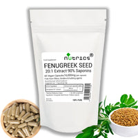 Nutrics® 16,000mg (per Capsule) Fenugreek Seed Extract 60 V Capsules (2 Months Supply) 90% Saponins - No fillers, Binders or Bulking Agents 100% Pure