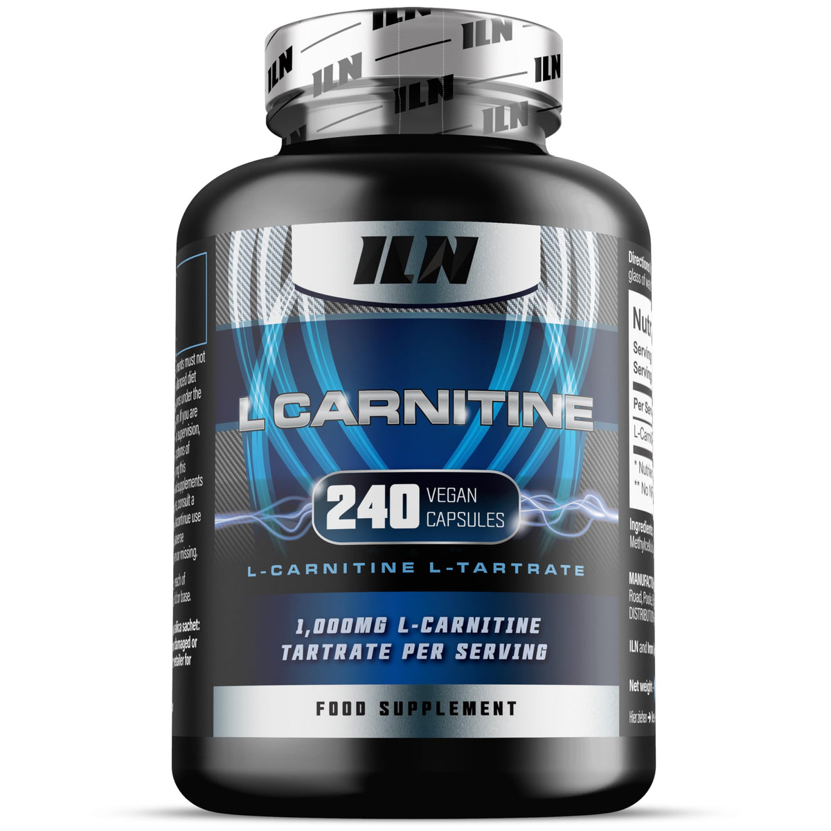 Iron Labs Nutrition L Carnitine Capsules – 1000mg L-Carnitine Tartrate per Serving for Men and Women – Vegan Friendly – 240 Capsules (4 Month Supply)