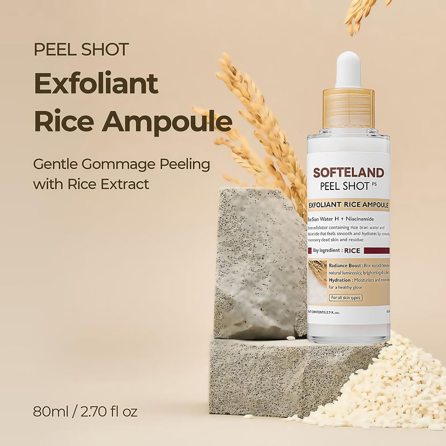 Curlady ANGEL SILK Peel Shot Glow Rice Ampoule Duo, 2025 Upgrade Black and White Rice Exfoliate, Gentle Peel, Pore Minimizing, Exfoliating Face and Body Scrub for All Skin Types