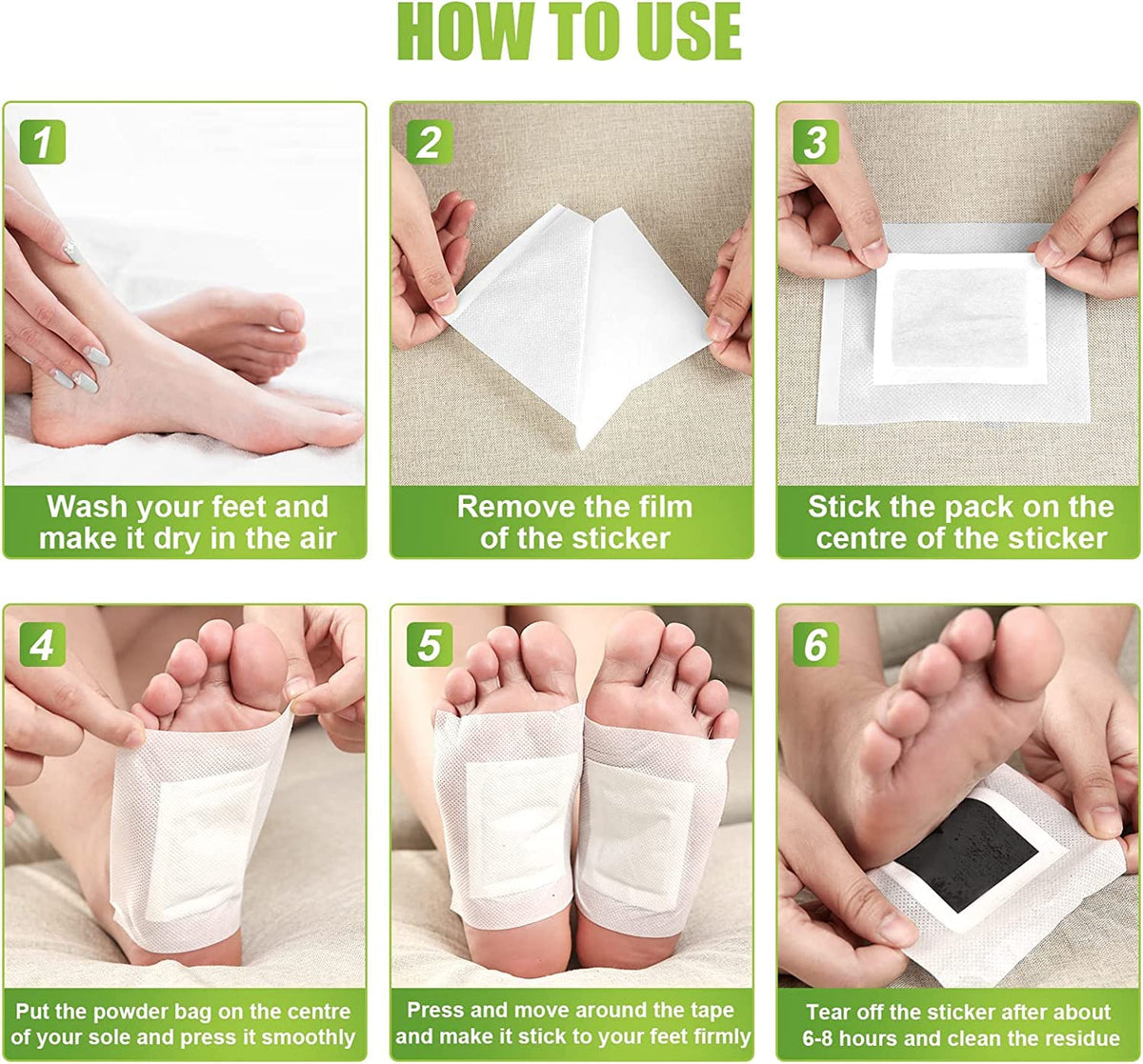 Rezolite Foot Detox Patches, 30 Pcs Natural Deep Cleansing Detox Foot Patches for Relieve Body Stress, Improve Sleep Quality, Enhance Blood Circulation