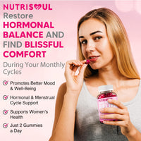 nutrisoul PMS Period Relief Gummies | Supplement for Women | 2000mg Magnesium with Vitamins B6, E, D3 | 60 Non-GMO, Cold Pressed, Vegan, Gluten Free Capsules with Chasteberry Extract | Natural Ingredients