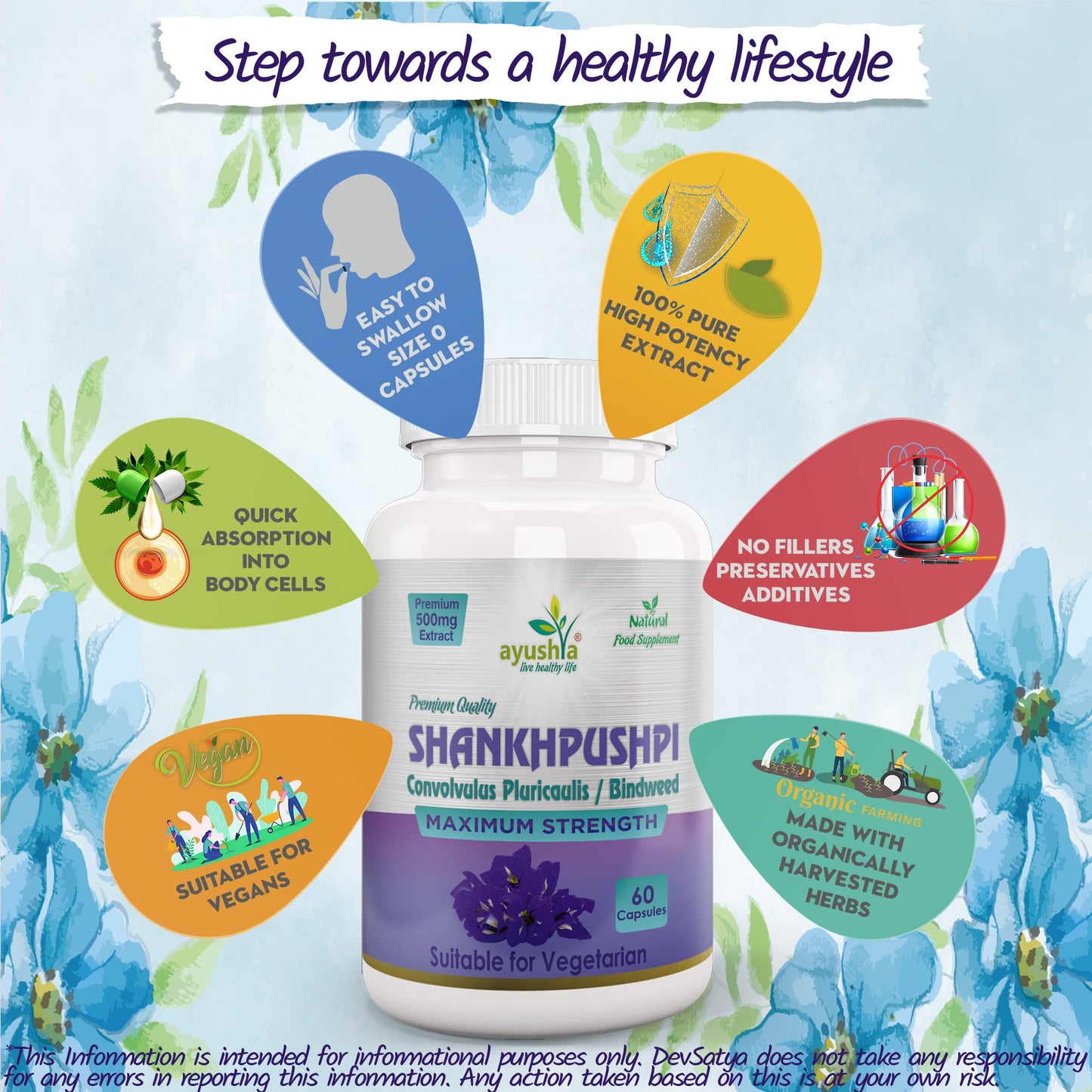 Ayushya Shankhpushpi Capsule, 60 Capsules, Natural