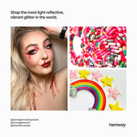 Hemway Biodegradable Glitter Eco Friendly - 100g/3.5oz Bio Cosmetic Safe Sparkle Vegan for Face Eyeshadow Body Hair Festival Makeup Craft - Fine (1/64" 0.015" 0.4mm) - Red Holographic