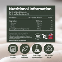 Nutrality Magnesium 3-in-1 Complex Food Supplement | 1800mg High Absorption Glycinate, Citrate and Taurate | 352mg Elemental Magnesium | Muscle, Sleep & Nerve Support | Made in UK | 60 Vegan Capsules