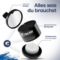 Take Hair ENDLICH WIEDER VOLLES HAAR Take Hair Root Powder - Hair Concealer for Hair Thickening for Women and Men, Waterproof Hair Makeup to Conceal Roots - 4 g (Black)