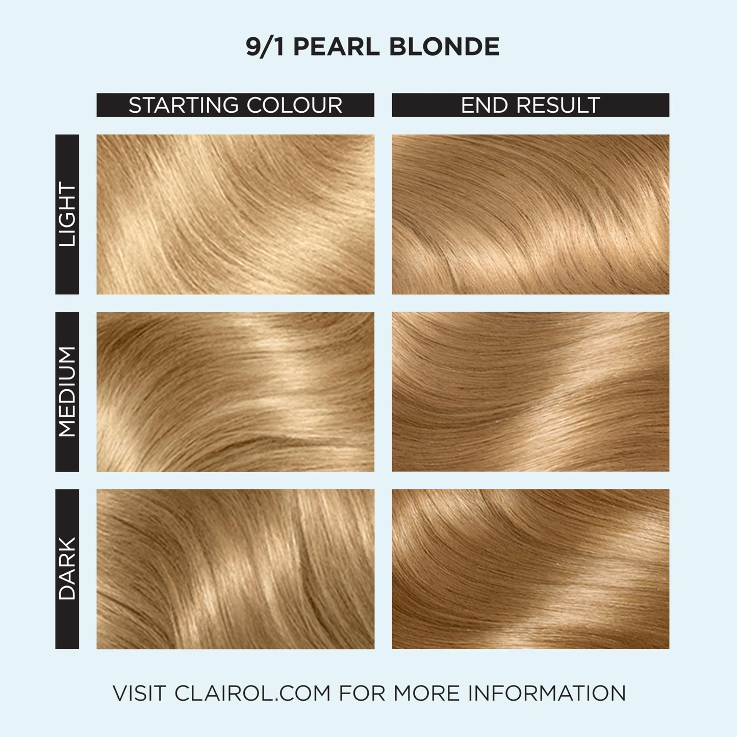 Clairol Colour Studio Permanent Colour Cream | Hair Dye | Long-lasting Rich Tones | 100% Grey Coverage | Dermatologically Tested Vegan Formula | Hair Colouring Kit | Pearl Blonde 9/1 | 50ML