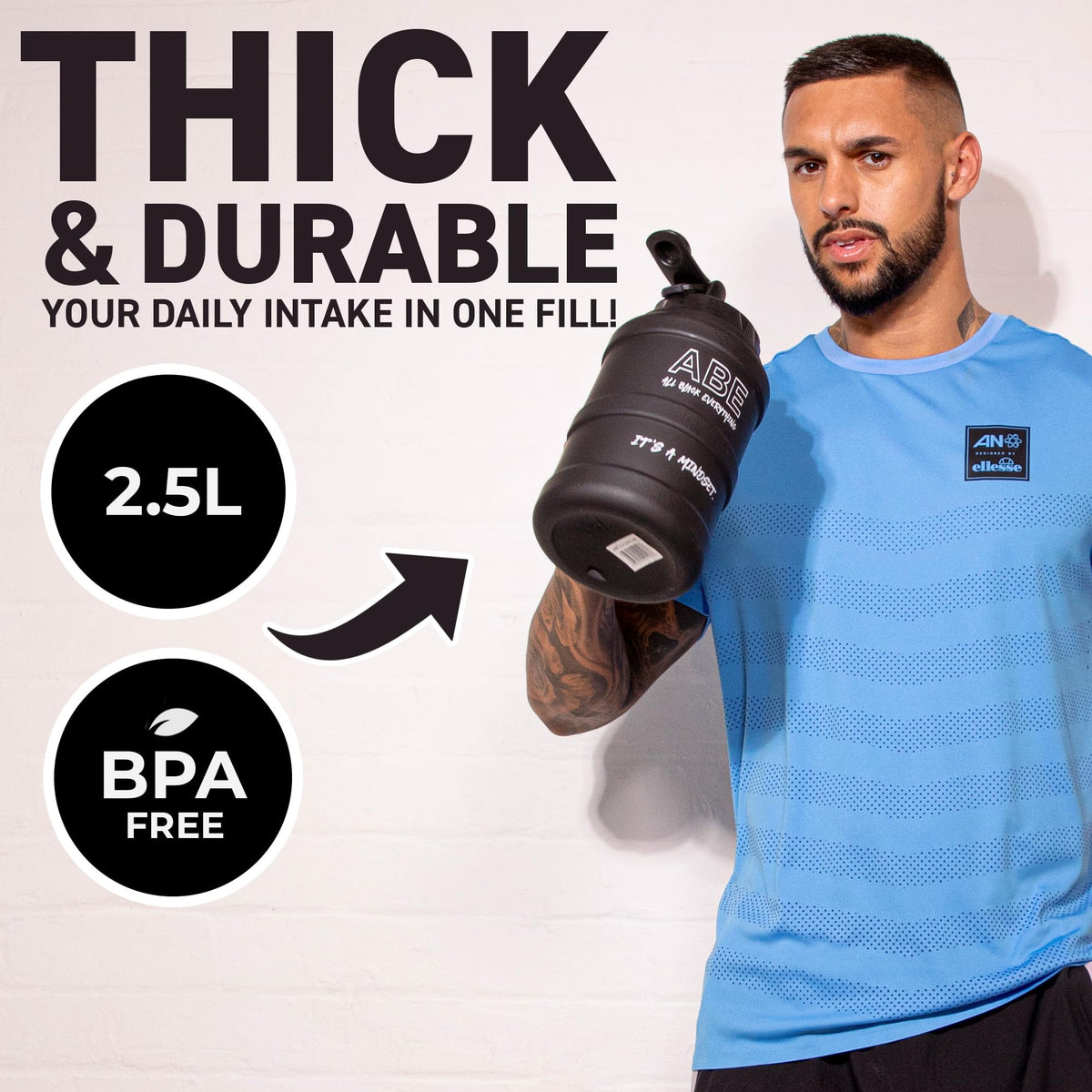 Applied Nutrition Bundle ABE Pre Workout 375g + JUG 2.5 LT Matt Black | All Black Everything Pre Workout Powder, Energy & Physical Performance with Creatine, Beta Alanine (Energy Flavour)