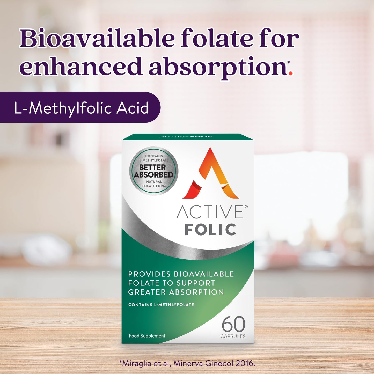 Solvotrin Active Folic 400 mcg – L-Methylfolate Folic Acid Supplement – Highly Absorbed, Vegan – Supports Pregnancy, Energy, Tiredness & Fatigue Reduction – 60 Capsules (2-Month Supply)