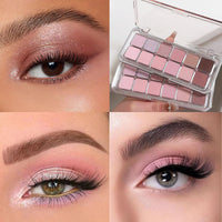 Generic 12 Colors Pink Eyeshadow Palette – Matte & Shimmer Nude Eye Shadow Makeup Kit, Long-Lasting Waterproof High Pigment Glitter Shades for Natural Daily & Glam Look