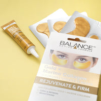 Balance Active Formula Gold & Marine Collagen Hydrogel Under Eye Masks (3 pack) Instantly Cool, Refresh & Revive Tired-Looking Eyes. Cruelty Free.