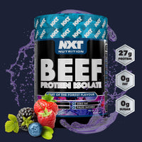 NXT Nutrition NXT Beef Protein Isolate 540g - High Protein Powder in Natural Amino Acids - Paleo, Keto Friendly - Dairy and Gluten Free | 540g (Fruits of the Forest)