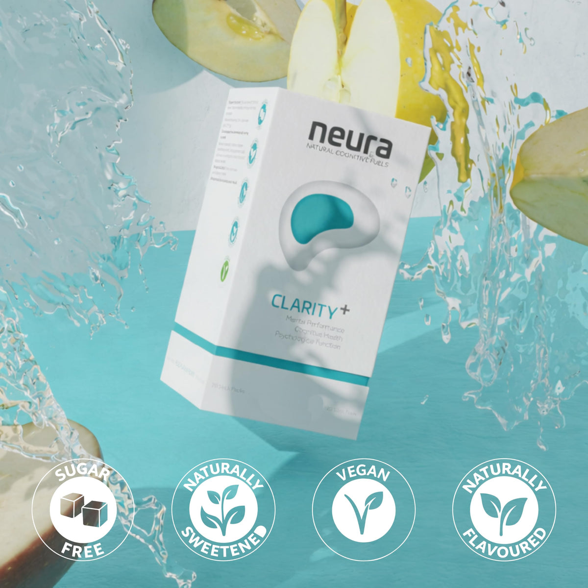 Neura Natural Cognitive Fuels Neura Clarity+ Lion’s Mane Nootropic Drink – Brain Focus & Mental Clarity – Green Apple Flavour – 20 Sachets