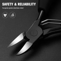 BEZOX Precision Toenail Clippers for Thick or Ingrown Toenails- Podiatrist- Professional Large Nail Clipper Grooming Tool